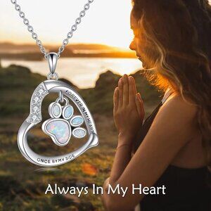 Sterling Silver Paw Print Necklace